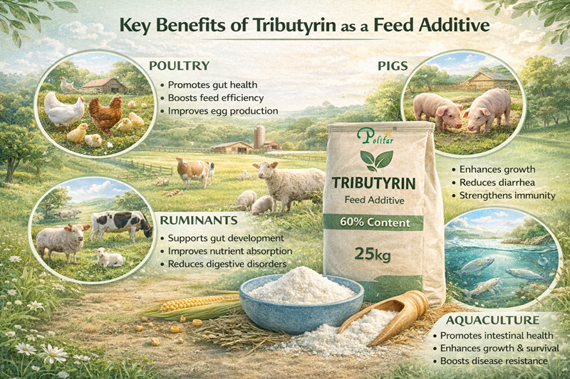 Key Benefits of Tributyrin as a Feed Additive Kluczowe zalety tributyryny jako dodatku paszowego