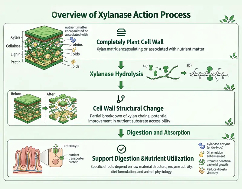 Mechanism of Action of Xylanase Mechanizm działania ksylanazy